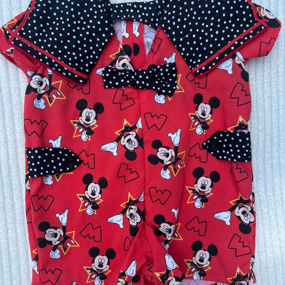 Red Mickey Mouse Baby Romper